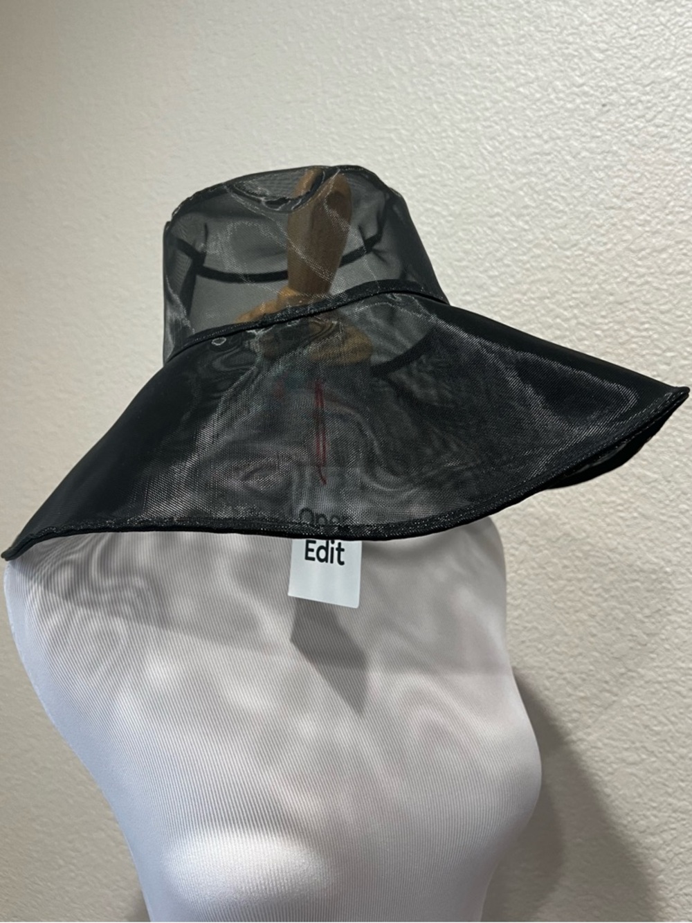 NWT Open Edit Mesh Black Hat, OS